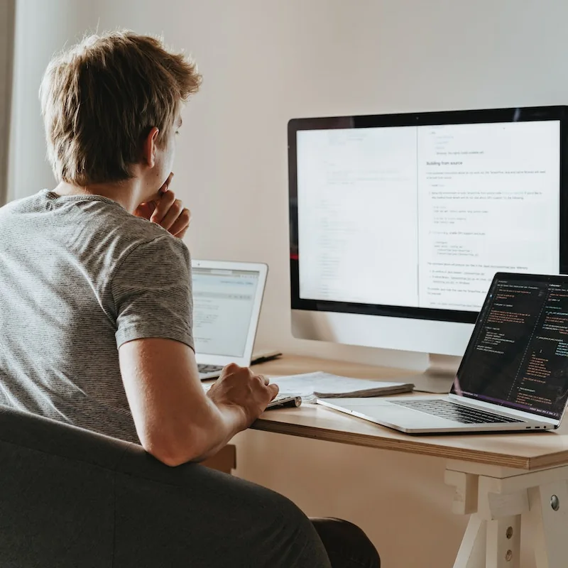 Professional working with technology at a desk